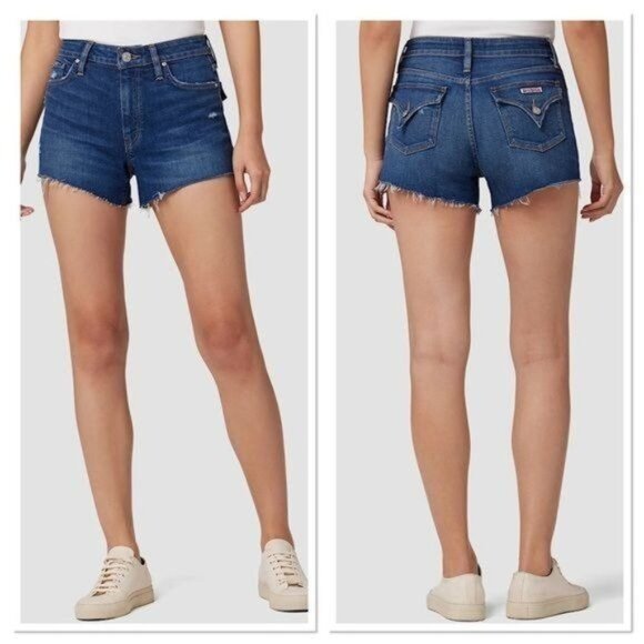 HUDSON JEANS Croxley High Rise Cut off Flap Pocket Denim Shorts Blue Sz 30 NWT - Picture 1 of 17